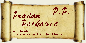 Prodan Petković vizit kartica
